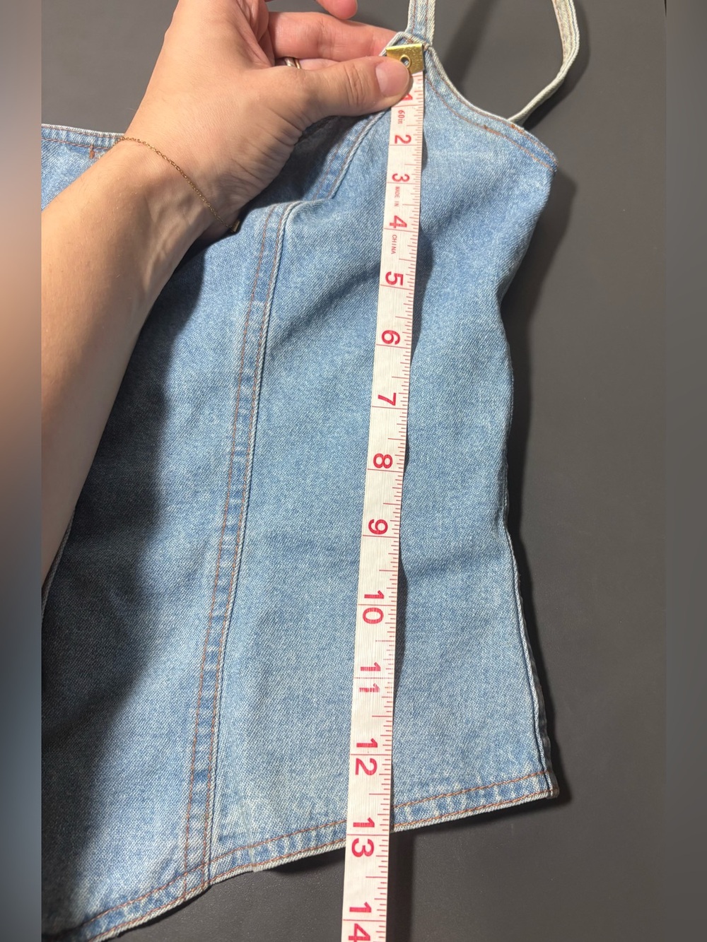 SCARLETT Vintage y2k Denim Button-Front Spaghetti Strap Top - Picture 4 of 9